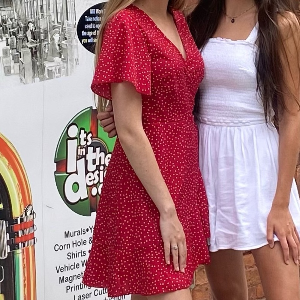 Shein Red Polka Dot Dress